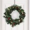22" Pre-Lit Decorated Real Touch Christmas Wreath | Pinecones & Berries Included | Use Included Lights | Indoor/Outdoor Use | Holiday & Christmas Décor | Perfect for Front Door, Wreaths, & Garlands